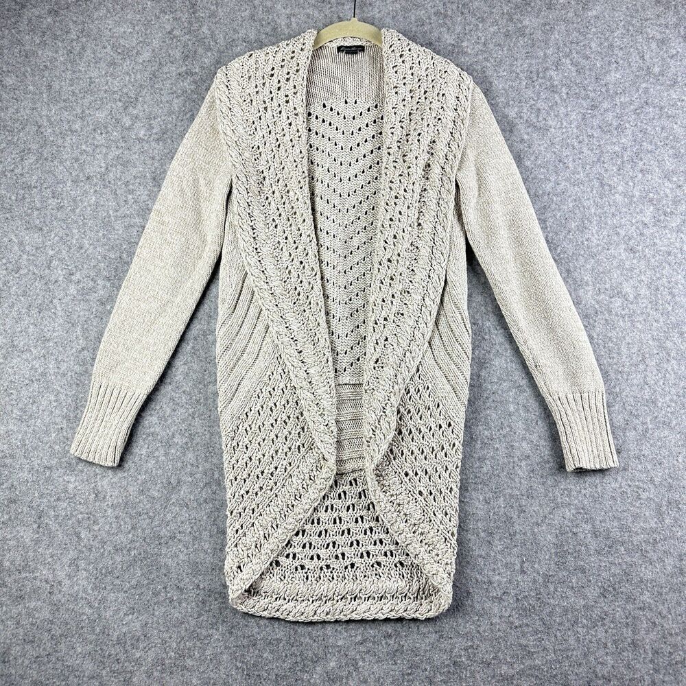 Eddie Bauer Open Knit Cardigan Sweater Womens S Crochet Cottage Preppy Corpcore*